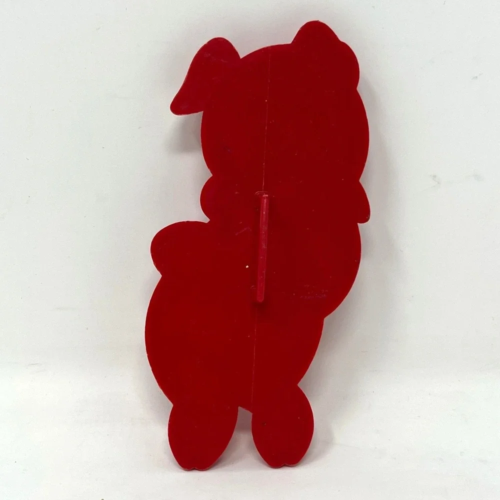 Vtg Tupperware Cookie Cutters Red Plastic with Handles SET of 4 Pig Rabbit Cake